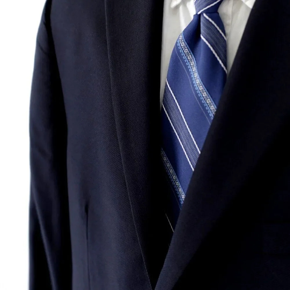 Hart Schaffner Marx Blue Thick Wool 2 Silver Button Blazer 44L‎ / Slim 46L